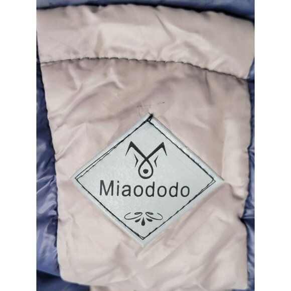 Miaododo Pet Outerwear 2XL Blue Gray Hooded Cotton Insulated Windproof Coat - Picture 9 of 11